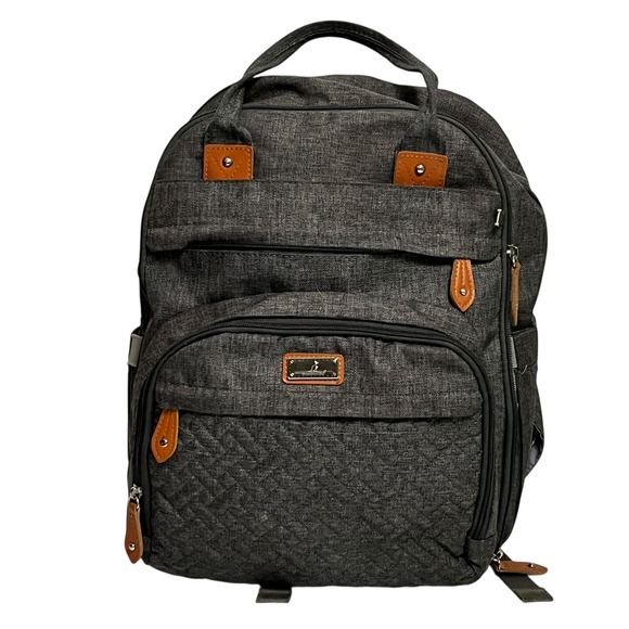 BabbleRoo Diaper Bag Backpack Large Capacity Travel Baby Bag Gray 2984 - Picture 1 of 13